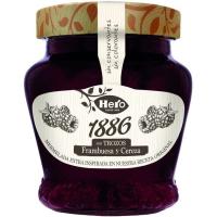 Mermelada de frambuesa y cereza HERO 1886, frasco 320 g