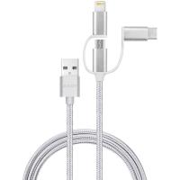 Cable 3 en 1: micro USB-Iphone-USB-C AUTO-T, 1 ud