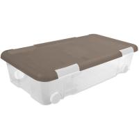 Caja de plástico bajo cama, ruedas y cierre Eco-Friendly, 31 L HEGA, 61x44x17 cm