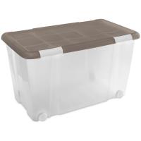 Caja de plástico con cierre y ruedas Eco-Friendly, 90 litros,72x41x42 cm HEGA, 1ud