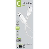Cable de carga y transferencia blanco, USB A-USB C, 120 cm