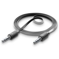 Cable audio negro Jack 3,5  a jack 3,5 CELLULAR LINE, 1 metro