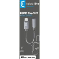 Adaptador cable audio Lightning a jack 3,5 mm, Music Enabler CELLULAR LINE, 10 cm