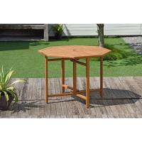 Mesa redonda y plegable, madera de eucaliptus FSC KINGSBURY, 109x75 cm 