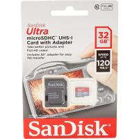 SANDISK ULTRA 32 GB CLASS 10 mikroSDHC txartela egokigailuarekin