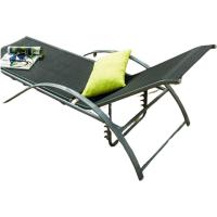 Tumbona con brazos Gross II, aluminio y textilene, 191x 66x46/53.5 x 78 cm 