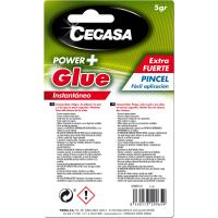 Pegamento Power+Glue instantáneo con pincel CEGASA, 10 gr