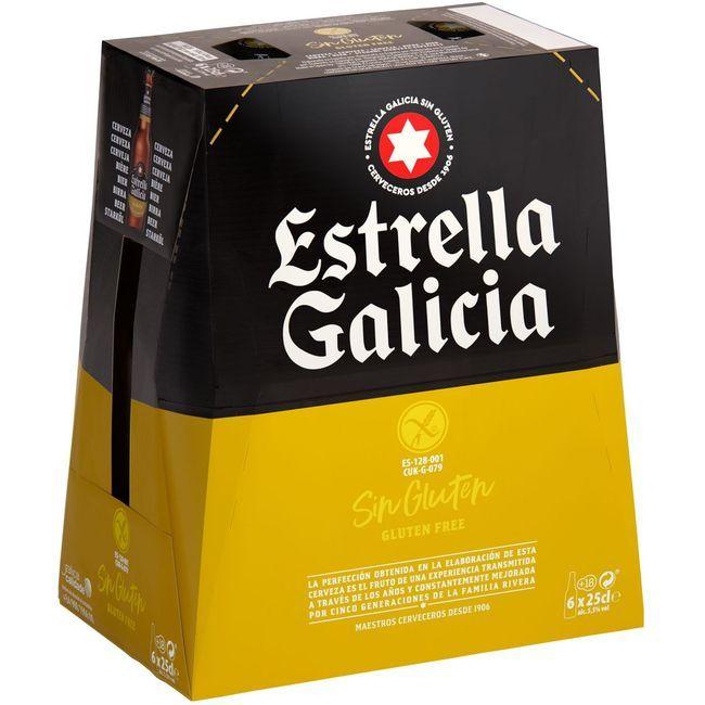 precios Cerveza Sin Gluten Estrella Galicia, Pack Botellín 6X25 Cl en Eroski