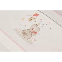 Sábanas de cuna Elefante rosa, 60x120 cm, 3 piezas, 100% algodón INTERBABY, 1 ud