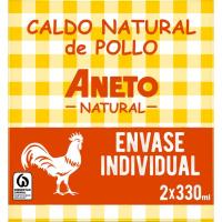 Caldo de pollo ANETO, pack 2x330 ml