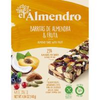Barritas de almendra y fruta EL ALMENDRO, pack 4x35 g