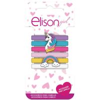 6 Gomas de colores unicornio ELISON, pack 1 ud