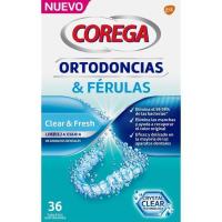 Tableta limpiadora de ortodoncias y férulas COREGA, caja 36 uds