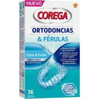 Tableta limpiadora de ortodoncias y férulas COREGA, caja 36 uds