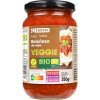 Salsa boloñesa vegana EROSKI VEGGIE, frasco 350 g