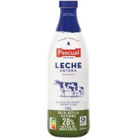 Leche entera PASCUAL, botella 1,5 litros