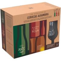 Cervezas reservas ALHAMBRA, pack 6x33 cl + Copa