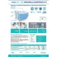 Mascarilla quirúrgica IIR adulto azul TECNOL, caja 50 uds