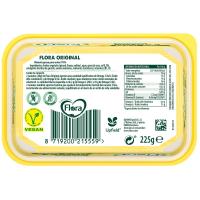 Margarina vegetal sin aceite de palma FLORA, tarrina 225 g