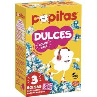 Palomitas sabor mantequilla para microondas Popitas sin gluten pack de 3  unidades de 100 g.