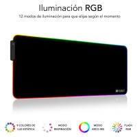 Alfombrilla para ratón XL Premium luz led 9 colores, RGB SUBBLIM