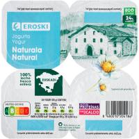 Yogur natural País Vasco EROSKI, pack 4x125 g