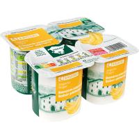 Yogur sabor plátano País Vasco EROSKI, pack 4x125 g