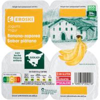 EROSKI Euskadiko banana zaporeko jogurta,sorta 4x125 g