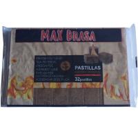 Pastilla de encendido de madera natural lMAX BRASA, pack 32 uds