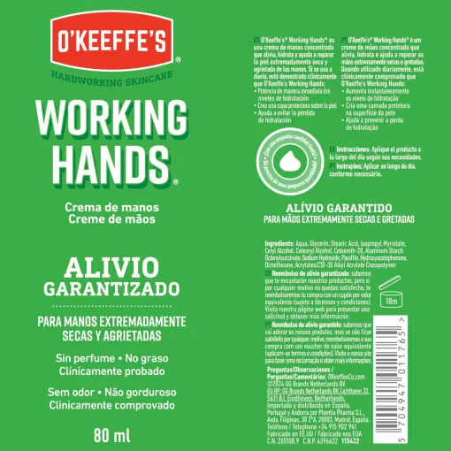 O'KEEFFE'S "Working Hands" eskuetako krema, tutua 80 ml