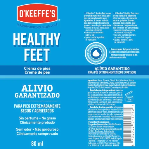 O'KEEFFE'S FOR HEALTHY FEET oinetako krema, tutua 80 ml