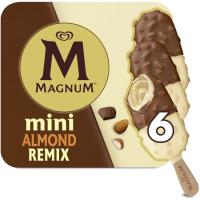 Helado mini bombón almendrado remix MAGNUM, pack 6x44 g