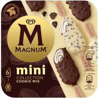 Helado mini bombón cookie mix MAGNUM, pack 6x45 g
