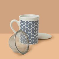 Taza Mug infusiones con tapa y filtro, loza, colores ¿Cuál te llegará?, 33 cl