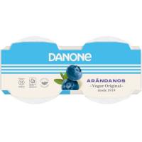 Yogur original con arándanos DANONE, pack 2x130 g