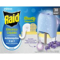 Insecticida eléctrico lavanda RAID, aparato+ recambio, 30 dosis