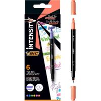 Rotulador y marcador, doble punta, color pastel Dual Tip Intensity BIC, pack 6 uds