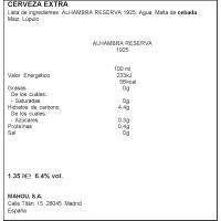Cerveza Reserva ALHAMBRA, pack botella 6x22,5 cl