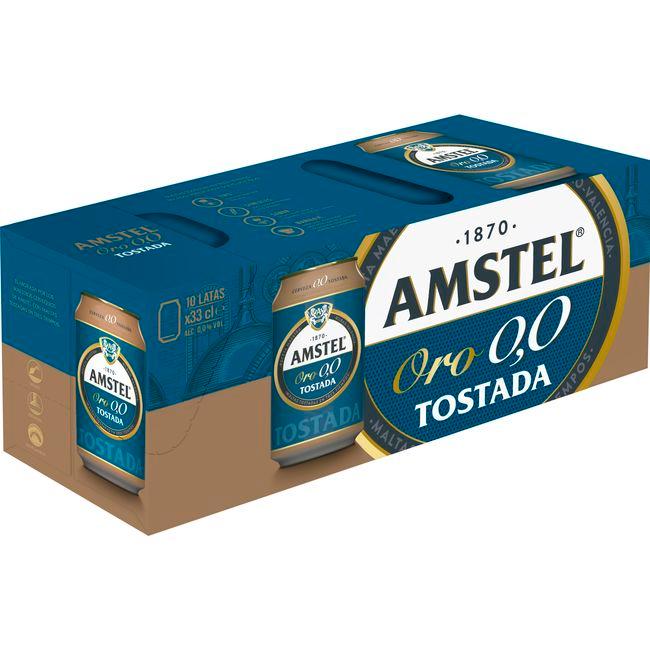 precios Cerveza Amstel Oro 0,0, Pack Lata 10X33 Cl en Eroski