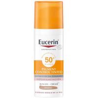 Crema solar facial SPF50+ color EUCERIN, dosificador 50 ml