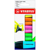 Marcador fluorescente Mini, 5 colores STABILO Boss, pack 5 uds