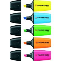 Marcador fluorescente Mini, 5 colores STABILO Boss, pack 5 uds