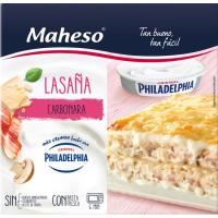Lasaña carbonara con queso philadelphia MAHESO, caja 280 g