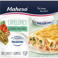 Canelones con verdura y queso philadelphia MAHESO, caja 300 g