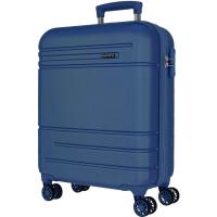Trolley cabina azul, 4 ruedas material rigido ABS, cierre combinación, 40x55x20 cm