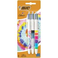 Bolígrafo de 4 colores, estampado, punta 1 mm, Tie Dye BIC, pack 3 uds