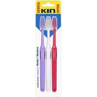 Cepillo dental medio KIN, pack 3 uds