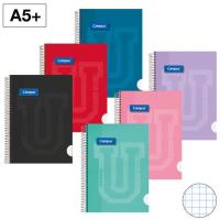 Cuaderno espiral A5+, cuadrícula 4x4 mm, tapa extra dura ¿Cuál te llegará? 3318 CAMPUS, 80 hojas