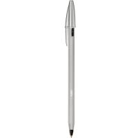 Bolígrafo plateado con 2 recambios, tinta negra, punta 1 mm, Cristal Renew BIC