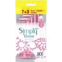 Maquinilla desechable simply 2 basic VENUS, pack 7+3 uds